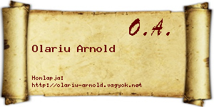 Olariu Arnold névjegykártya