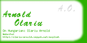 arnold olariu business card